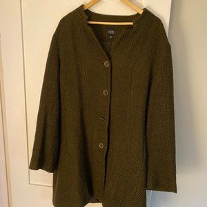 Beautiful Woven Wool Eileen Fisher Car Coat